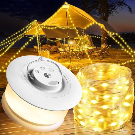 Guirlande Lumineuse de Camping 10M USB Rechargeable Guirlande Lumineuse Exterieure Camping Escamotable Portable IPX4,5 Luminosité Lampe Camping (1/5)