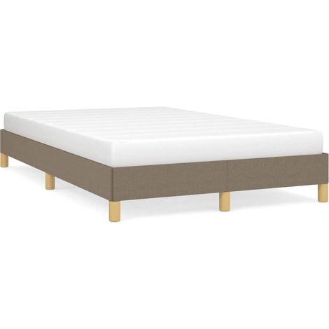 Lit double Lit adulte Cadre de lit sans matelas taupe 120x190 cm tissu (1/5)