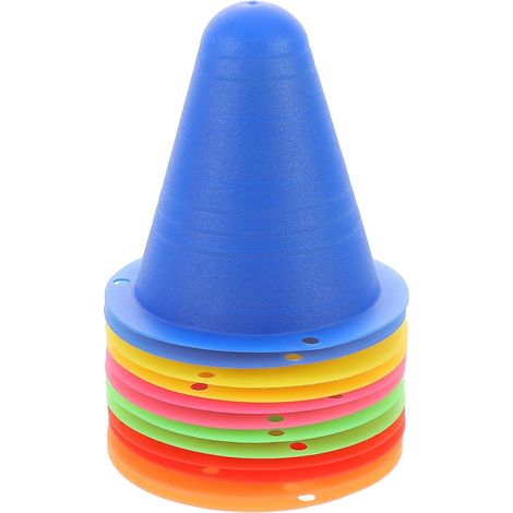 Cônes d'Entraînement Multicolores 12 Mini Plots en Plastique pour Exercices d'Agilité, Adaptés Basketball et Football Garçon et Filles
