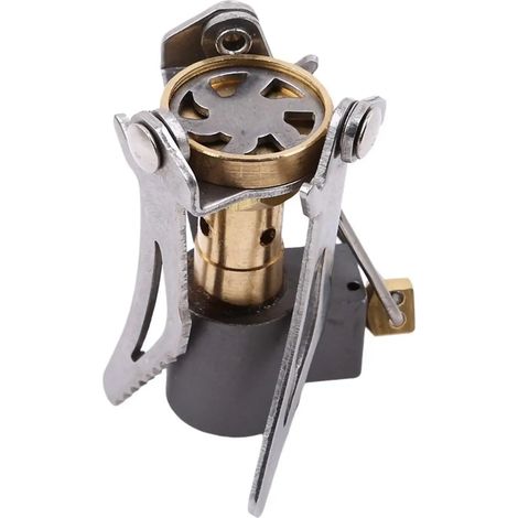 Réchaud à gaz portable mini pour le camping et la cuisine en extérieur, ultraléger, avec brûleur en acier inoxydable pliable W8G0 (1/5)