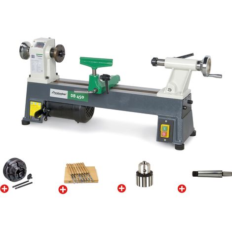 Holzstar – Pack tour à bois 254x450 mm – Mandrin 4 mors 100 mm – Jeu de 8 burins – Arbre CM2 – Mandrin à couronne dentée 1-16 mm