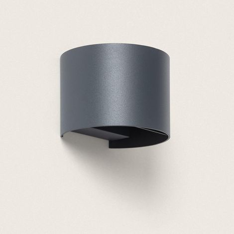 LED-Wandleuchte Aussen 10W Aluminium Doppelseitige Beleuchtung CCT Wählbar Iridix Rund Anthrazit