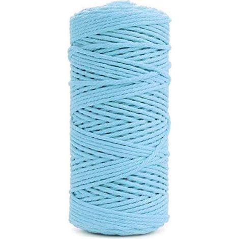 200 m fil de macramé 3mm fil de coton fil de coton bleu macramé cordon macramé coton cordon macramé corde (1/5)