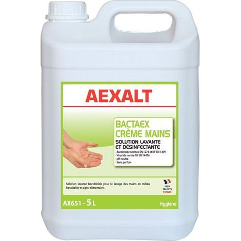 Aexalt -  Bidon de 5 L Solution lavante et désinfectante BACTAEX CRÈME MAINS (1/3)