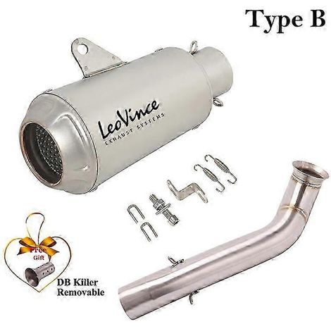 Système d'échappement pour moto, silencieux en fibre de carbone modifié, tube intermédiaire avec DB Killer, pour Husqvarna Svartpilen Vitpilen 701 (Type B) (1/5)
