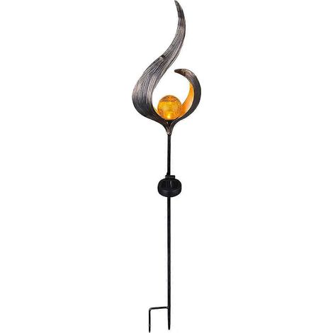 Solar-Gartenleuchte, elegante Stehlampe, engel- und mondflammenförmige Dekoration an einem Stiel aus Bambus