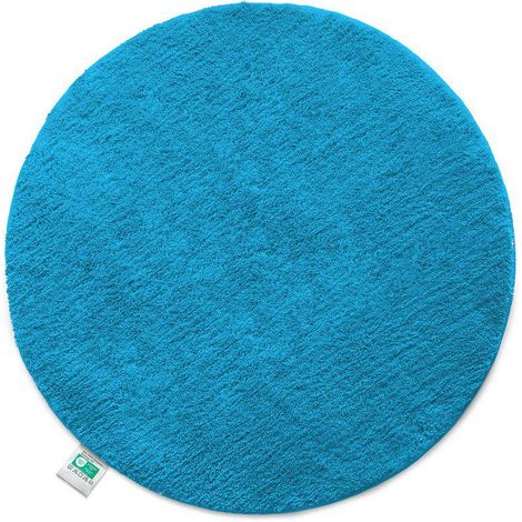 Tapis de bain Sky, tapis de salle de bain rond Turquoise 95 cm de diamètre