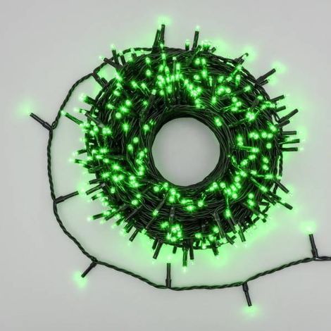 Guirlande lumineuse verte 25 mètres 360 mini LED 8 jeux de lumière câble vert foncé Lotti (1/5)