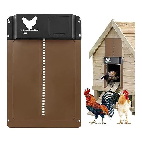 Automatic Chicken Coop Door Waterproof with Light Sensor Battery Induction Chicken Coop Door for Chicken Ducks (1/5)