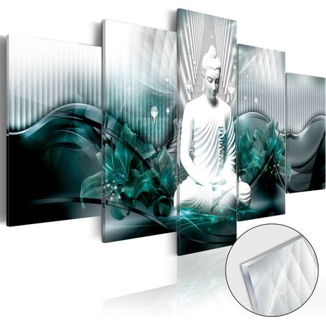 Tableau sur Verre Acrylique "Azure Meditation" 50 x 100 cm (1/2)