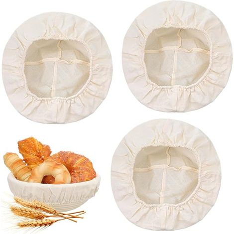toiles en lin pour corbeille à pain panier de fermentation rond de boulangerie la préparation la pâte et pâtisserie 24 cm (1/5)