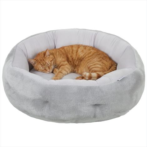 Arbre à chat Lit rond pour chat réversible avec rebord de soutien (1/5)