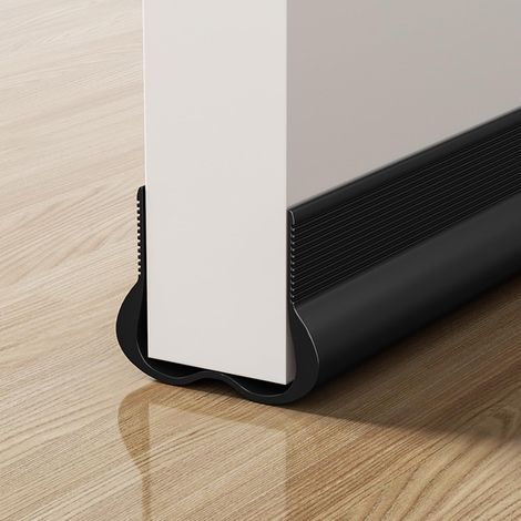 Joint de Porte 93 cm Noir - Double Joint d'Isolation Coupe-Vent, Anti-Odeurs et Insectes pour Porte - Boudin de Porte avec Joint Inférieur (1/5)