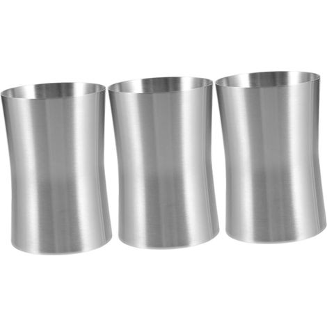 Lot de 3 gobelets en acier inoxydable pour salle de bain, avec porte-clés, porte-brosse à dents et compartiment pour les mains. Idéal pour les voyages. (1/5)