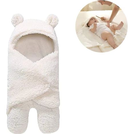 Pull à capuche pour nouveau-né, gigoteuse/couverture douce pour bébé, convient aux garçons et aux filles, gigoteuse à capuche pour nouveau-né. (1/5)