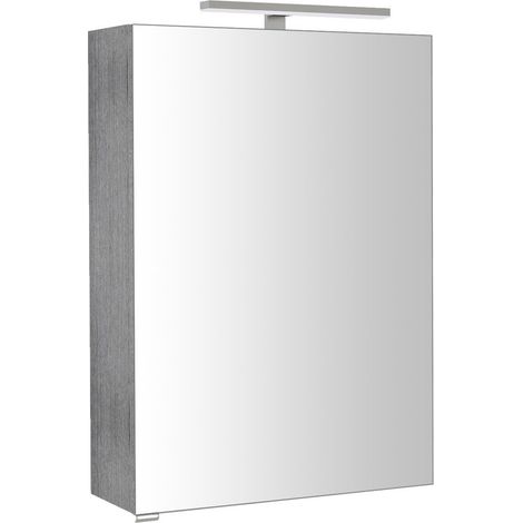 Armoire à miroir RIWA avec. Luminaire LED, 50x70x17cm, chêne argenté (1/5)