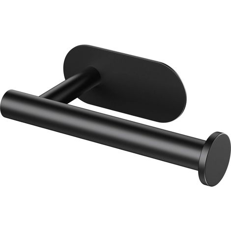 Porte Papier Toilette, Support Papier Toilette Auto-Adhésif sans Perçage, Porte-Papier Porte Rouleau Toilette Acier Inoxydable 304 de Haute Qualité, Colle Forte Collante étanche 3M - Noir (1/4)