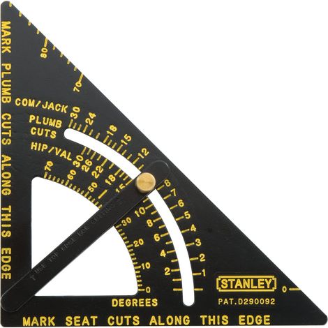 Stanley STA46053 Adjustable Quick Square – 170mm Roofing Angle and Multi-Purpose Carpenter's Square