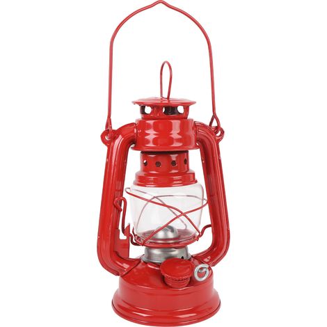 Outdoor-Laterne aus lichtdurchlässigem Glas im Vintage-Stil, ideal für Zuhause und Camping, rot (1/5)