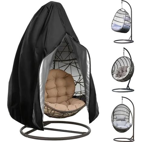 Copertura protettiva per sedie sospese, copertura protettiva impermeabile: Copertura per sedia Swing Egg in tessuto Oxford 210D, copertura protettiva per sedie sospese, copertura in tessuto con cernie (1/5)