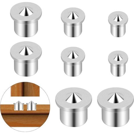 Lot de 8 pointes de centrage de chevilles en acier inoxydable 6/8/10/12 mm pour le travail du bois et les outils de perçage (1/5)