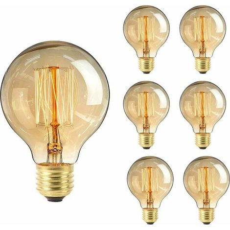 Ampoules E27 à filament G80, culot à vis spiralé, 220 V (lot de 10) (1/5)