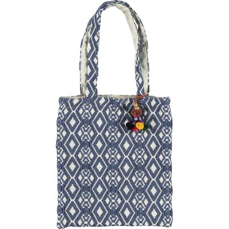 Borsa shopper Passigatti blu da donna