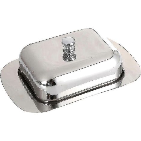 Plateau de rangement pour beurre en acier inoxydable avec couvercle facile à prendre en main (1/5)