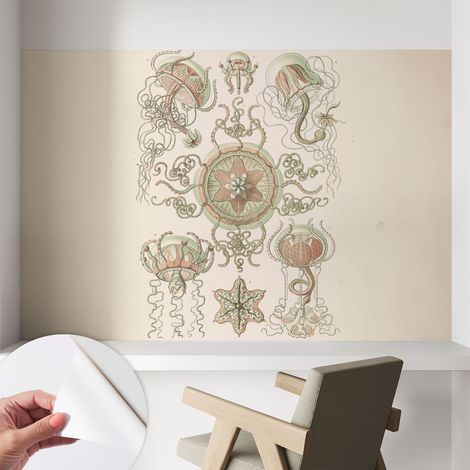 Papier peint adhésif avec colle pour décoration moderne de salon chambre à coucher cuisine et bureau Facile Monde sous-marin 104x70 cm (1/5)