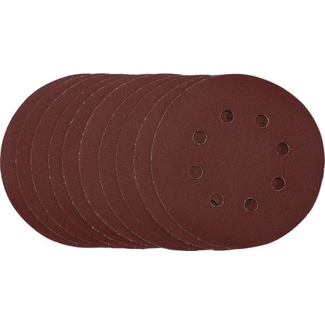 Draper 125mm Hook & Loop Sanding Discs, 240 Grit, Pack of 10 (1/5)