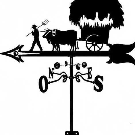 Girouette de chariot de fermier, indicateur de direction du vent, kit extérieur, jardin, pelouse, pince métallique, girouette (1/4)