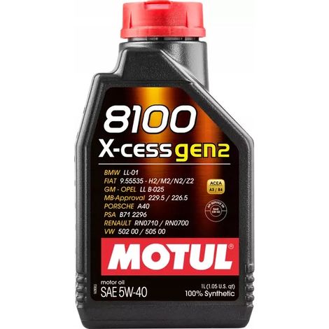 Olio motore Motul 8100 X-cess GEN2 5W40 A3/B4 1L