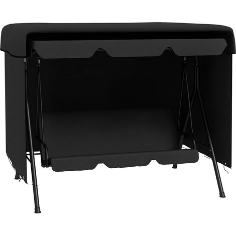 Housse de balancelle de jardin, tissu résistant aux intempéries, ajustement universel, noir (1/2)