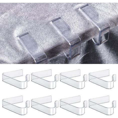 8pcs Pince à Nappe Plastique Transparente, Porte-Nappe pour Table d'Épaisseur 2-3,5cm - Noël, Fête, Mariage d'Intérieur et d'Extérieur (1/5)