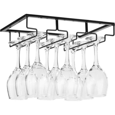Support à verres en acier inoxydable, longueur 22 cm, 3 rangées, porte-verres suspendu (1/5)