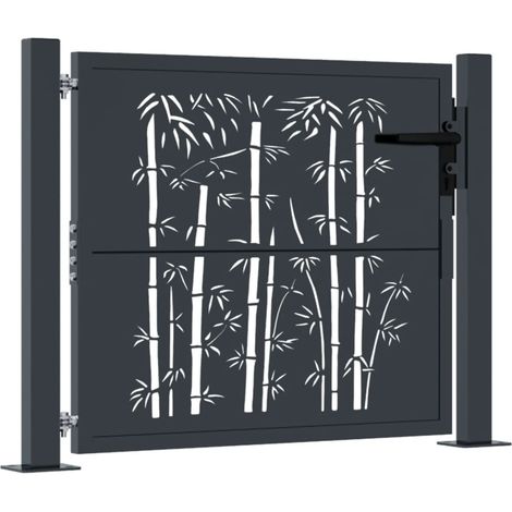 Vidaxl – Portail aluminium anthracite 100x75 cm – Acier galvanisé – Design découpé au laser – Système verrouillable – Installation facile