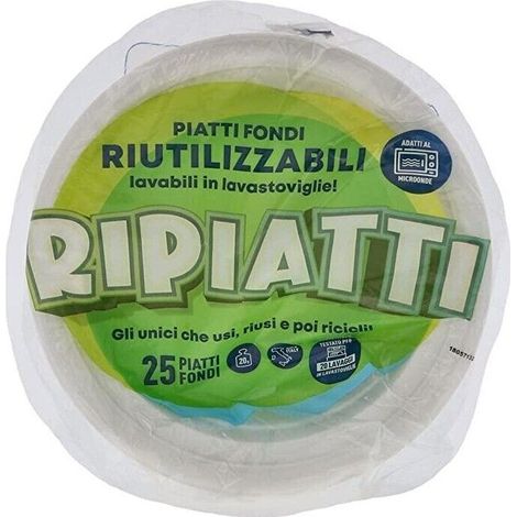 PIATTI FONDI RIUTILIZZABILI IN CONFEZIONE DA 25 PEZZI
