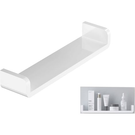 Étagère murale de salle de bain, étagère de salle de bain, boîte de douche étagère décorative, étagère en plastique en forme de U, étagère de cuisine (L) (1/5)