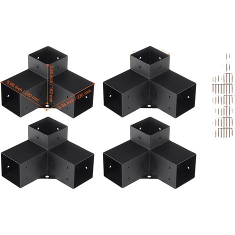 Kit di staffe angolari, in acciaio al carbonio resistente, facile installazione, 4 pezzi 4x4 pollici (1/2)