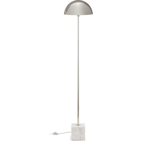 Lampadaire 30x15x150 Marbre Blanc/Métal Nickel (1/4)