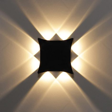 8W Moderne Applique Murale LED Lampe Murale Imperméable IP65 Aluminium Lampe de Mur LED Intérieur Extérieur pour Salle de Bains Salon Chambre à Coucher Couloir Escalier Entrée Porche(noir) (1/4)