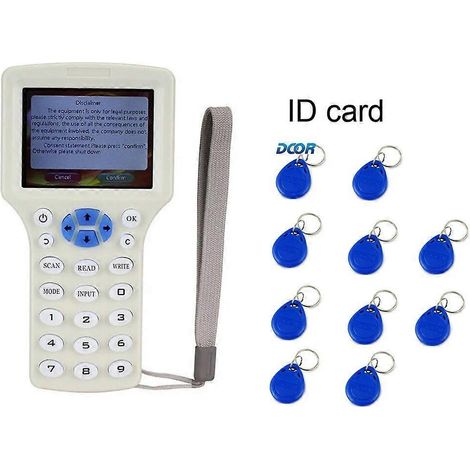 Lecteur/graveur de cartes à puce RFID 125 kHz NFC 13,56 MHz, duplicateur/programmeur multifréquence 13,56 MHz, clé d'identification 10 (1/5)