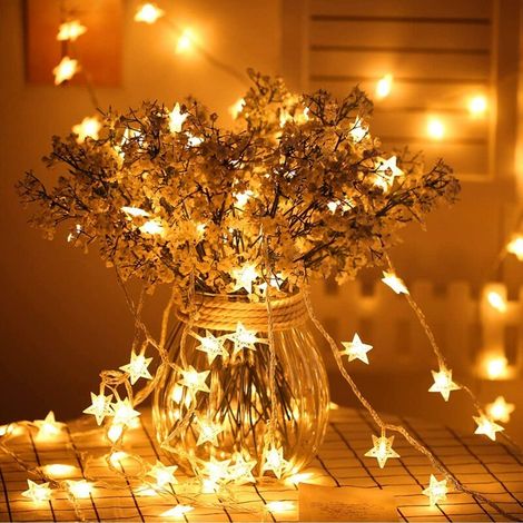 Guirlande lumineuse blanche chaude 3M 30 ampoules LED étanche IP65 avec panneau solaire pour décoration extérieure/intérieure, etc. (1/5)