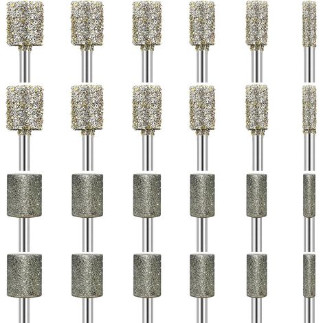 24PCS Fraises Diamantée, Mèche Meulage Diamant, 116 Grains 50 Grains, Accessoires Rotary Tool avec Tige de 3mm Pour le Verre, Les Pierres Précieuses, Pe Jade, Le Polissage des Détails, La Gravure