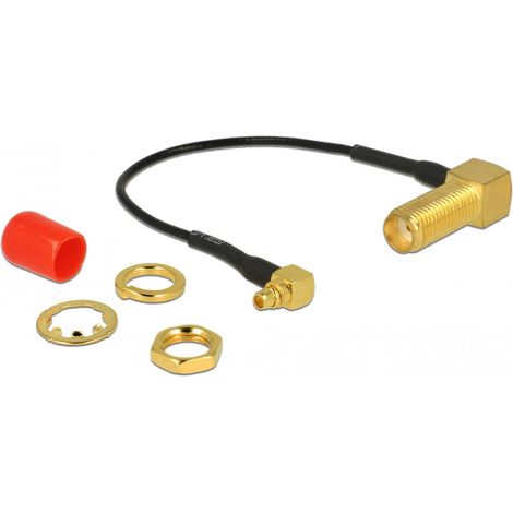 Delock Antena Cable SMA 90Â° mampara hembra  MMCX 90Â° macho 10 cm 1.37 longitud de hilo 13 mm