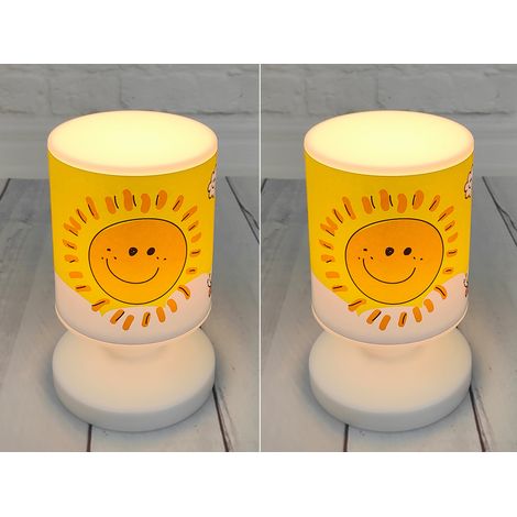 2er Set Akku Tischleuchte Sonne und Schmetterling, per USB aufladbar, Höhe 20cm (1/5)