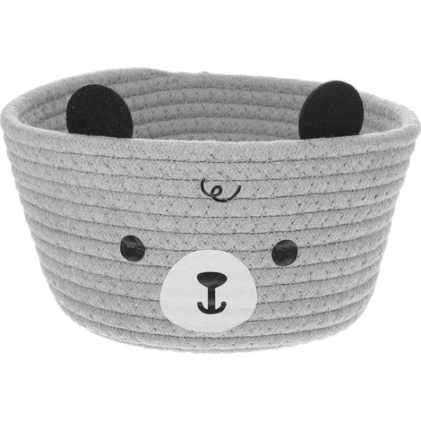Panier de Rangement en Corde de Coton Tissé Design Ours Mignon, pour Bureau et Décoration, Panier à Articles Divers Pratique et Décoratif (1/5)