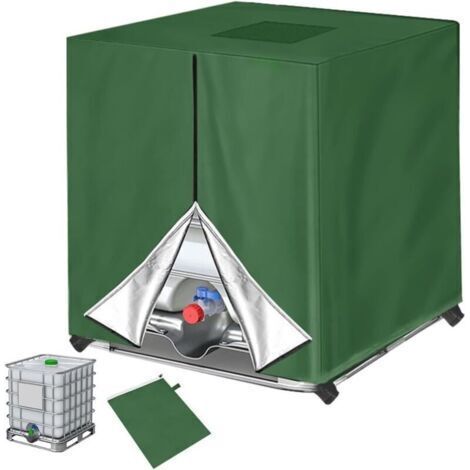 Bache pour Cuve 1000L IBC, Bâche Couverture Réservoir IBC, Anti-poussière Anti-UV Anti-Pluie, Housse de Réservoir IBC, Bâche de réservoir d'eau, IBC bache Protection (120x100x116 cm)