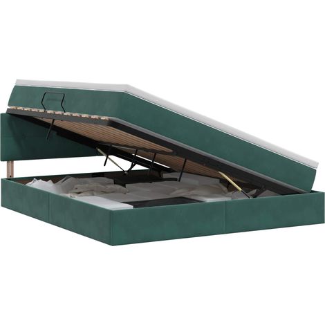 Maison Exclusive - Letto con Contenitore Verde Scuro 160 x 200 cm Velluto (1/5)