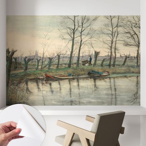 Carta da parati autoadesiva - fotomurale - decorazione parete - stile elegante - decorazione casa - Paesaggio invernale 104x70 cm (1/5)